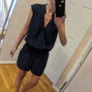 JCrew Navy Silk Romper, Size 00